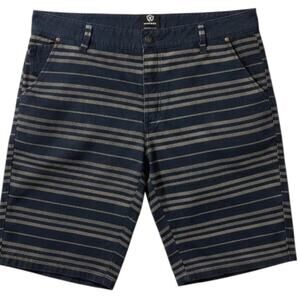 Zanerobe Blue Gray Striped 12" Inseam Cotton Twill Men's 36 Walking Shorts